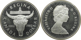 Weltmünzen und Medaillen, Kanada / Canada. ''Regina". 1 Dollar 1982. 23,33 g. 0.500 Silber. 0.38 OZ. KM 133. Polierte Platte