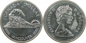 Weltmünzen und Medaillen, Kanada / Canada. 100 Jahre Vancouver. 1 Dollar 1986. 23,33 g. 0.500 Silber. 0.38 OZ. KM 149. Stempelglanz