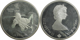 Weltmünzen und Medaillen, Kanada / Canada. XV. Olympische Winterspiele, Calgary 1988 - Biathlon. 20 Dollars 1986. 33,63 g. 0.925 Silber. 1 OZ. KM 147....
