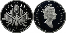 Weltmünzen und Medaillen, Kanada / Canada. Millennium. 1 Dollar 2000, 25.18 g. 0.925 Silber. 0.75 OZ. KM 401. Polierte Platte