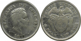 Weltmünzen und Medaillen, Kolumbien / Colombia. Simon Bolivar. 20 Centavos 1938. Silber. KM 197. Sehr schön