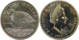 Weltmünzen und Medaillen, Neuseeland / New Zealand. Takahe. 1 Dollar 1982. Kupfer-Nickel. KM 51. Stempelglanz