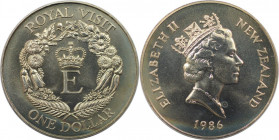 Weltmünzen und Medaillen, Neuseeland / New Zealand. Königlicher Besuch. 1 Dollar 1986. Kupfer-Nickel. KM 56. Stempelglanz
