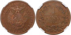 Weltmünzen und Medaillen, Südafrika / South Africa. Penny 1890 V. Bronze. NGC MS-64 RB