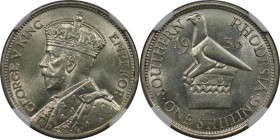 Weltmünzen und Medaillen, Südrhodesien / Southern Rhodesia. George V. 1 Shilling 1936. Silber. KM 3. NGC MS 63