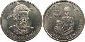 Weltmünzen und Medaillen, Swaziland. Internationales Jahr der Frau. 1 Lilangeni 1975. Kupfer-Nickel. KM 24. UNC