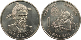 Weltmünzen und Medaillen, Swaziland. Serie: F.A.O. 1 Lilangeni 1981. Kupfer-Nickel. KM 32. Stempelglanz
