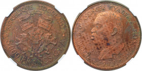 Weltmünzen und Medaillen, Togo. 10. Jahr von General Gnassingbe Eyadema als Präsident. 5000 Francs 1977. Kupfer. Probe. Auflage nur 20 Stück! NGC MS-6...
