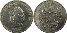 Weltmünzen und Medaillen, Tonga. Taufa'ahau Tupou IV. 2 Pa'anga 1968. Kupfer-Nickel. Stempelglanz