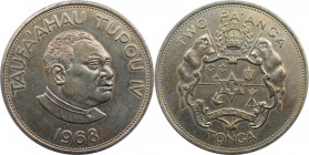 Weltmünzen und Medaillen, Tonga. Taufa'ahau Tupou IV. 2 Pa'anga 1968. Kupfer-Nickel. KM 37. Stempelglanz