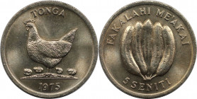 Weltmünzen und Medaillen, Tonga. Serie: F.A.O. 5 Seniti 1975. Kupfer-Nickel. KM 44. Stempelglanz