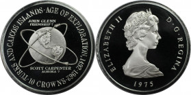 Weltmünzen und Medaillen, Turks und Caicos Inseln / Turks and Caicos Islands. "Age of Exploration". 10 Crowns 1975. 29,98 g. 0.925 Silber. 0.89 OZ. KM...