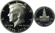 Weltmünzen und Medaillen, Vereinigte Staaten / USA / United States. 200 Jahre USA. Kennedy Half Dollar 1976 S. 11,50 g. 0.400 Silber. 0.15 OZ. KM 205a...