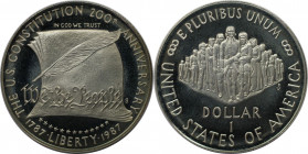 Weltmünzen und Medaillen, Vereinigte Staaten / USA / United States. 200 Jahre Verfassung der Vereinigten Staaten von Amerika. 1 Dollar 1987 S. 26,73 g...