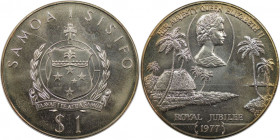 Weltmünzen und Medaillen, Western Samoa. Königin Elisabeth II. 1 Tala 1977. Kupfer-Nickel. KM 24. Stempelglanz
