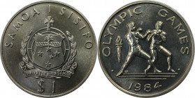 Weltmünzen und Medaillen, Western Samoa. Summer Olympics, Los Angeles - Boxing. 1 Tala 1984. Kupfer-Nickel. KM 58. Stempelglanz