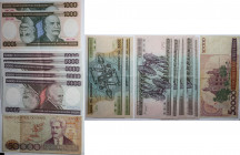 Banknoten, Brasilien / Brazil. 1000 Cruzeiros, 5000 Cruzeiros, 50 000 Cruzeiros ND (1981-86). 8 Stück. Pick 201, 202, 204. UNZ, IV
