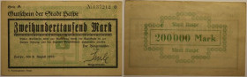 Banknoten, Deutschland / Germany. Notgeld Stadt Haspe ( Westfalen). 200 000 Mark 1923. Katalog Nr.2246b. III