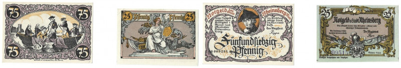 Banknoten, Deutschland / Germany, Lots und Sammlungen. Notgeld Rheinsberg. 25, 7...