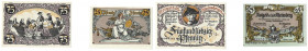 Banknoten, Deutschland / Germany, Lots und Sammlungen. Notgeld Rheinsberg. 25, 75 Pfennig ND(1921-1922). Lot von 2 Banknoten. Kassenfrisch