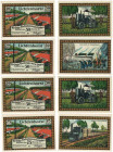 Banknoten, Deutschland / Germany, Lots und Sammlungen. Gefangenenlager Lichtenhorst. 3 x 50 Pfennig, 75 Pfennig. ND (1922). Lot von 4 Banknoten. I