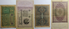 Banknoten, Deutschland / Germany, Lots und Sammlungen. 50 Mark, 100 000 Mark 1919 - 1923. Lot von 2 Banknoten. III