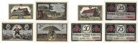Banknoten, Deutschland / Germany, Lots und Sammlungen. Jüterbog 60 Pfennig 1920. Kahla 25, 50, und 75 Pfennig 1921. Lot von 4 Banknoten. Notgeld. Kass...