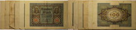 Banknoten, Deutschland / Germany, Lots und Sammlungen. Notgeld Berlin, Reichsbanknote. 6 x 100 Mark 1920. Lot von 6 Banknoten. II-III