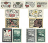 Banknoten, Deutschland / Germany, Lots und Sammlungen. Stadt Lorch. 10, 25, 50 Pfennig 1920 und 25, 2 x 50 Pfennig 1921. Lot von 6 Banknoten. Notgeld....