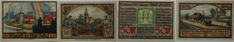 Banknoten, Deutschland / Germany, Lots und Sammlungen. Notgeld Roda. 2 x 50 Pfen...