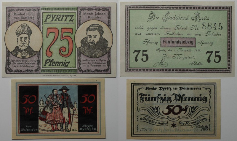 Banknoten, Deutschland / Germany, Lots und Sammlungen. Notgeld Pyritz in Pommern...