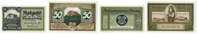 Banknoten, Deutschland / Germany, Lots und Sammlungen. Leutenberg in Thüringen 25 und 50 Pfennig 1921. Lot von 2 Banknoten. Notgeld. Kassenfrisch