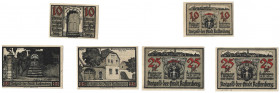 Banknoten, Deutschland / Germany, Lots und Sammlungen. Notgeld Kastenberg. 10 Pfennig, 2 x 25 Pfennig 1921. Lot von 3 Banknoten. Kassenfrisch