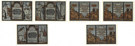 Banknoten, Deutschland / Germany, Lots und Sammlungen. Notgeld Rothenburg ob der Tauber. 3 x 1 Mark 1921. Lot von 3 Banknoten. Kassenfrisch