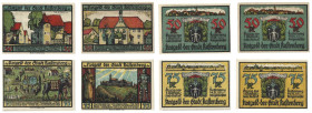 Banknoten, Deutschland / Germany, Lots und Sammlungen. Notgeld Kastenberg. 2 x 50 Pfennig, 2 x 75 Pfennig 1921. Lot von 4 Banknoten. Kassenfrisch