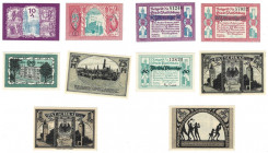 Banknoten, Deutschland / Germany, Lots und Sammlungen. Notgeld Patschkau. 25, 50, 75 Pfennig, 1 Mark 1921. Lot von 5 Banknoten. Kassenfrisch