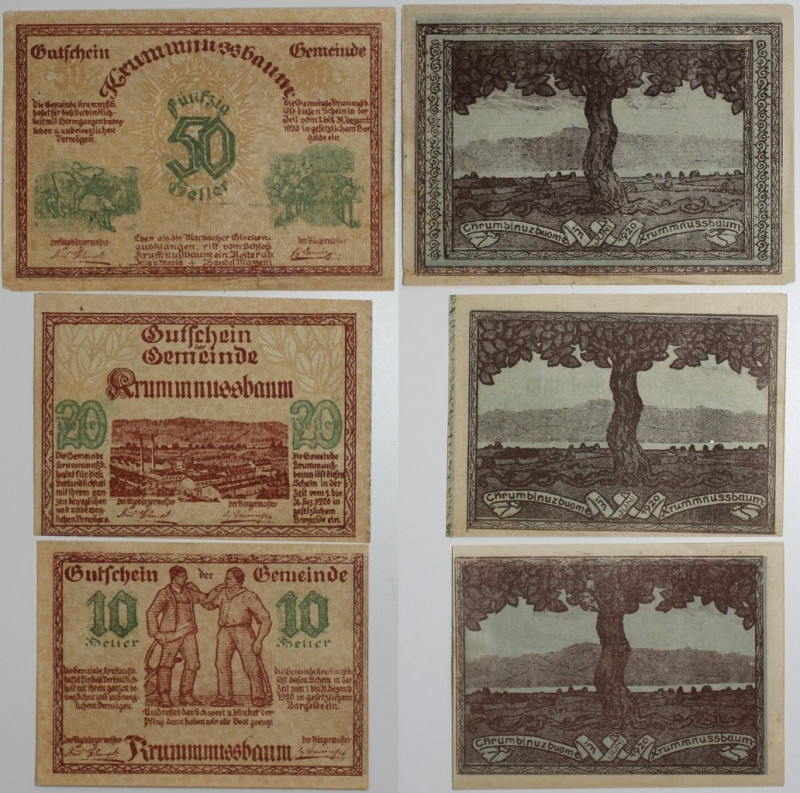 Banknoten, Österreich / Austria, Lots und Sammlungen. Notgeld Krummnussbaum, Gem...