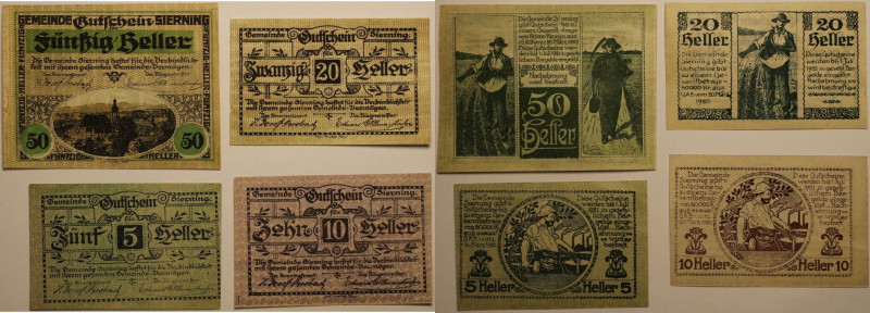 Banknoten, Österreich / Austria, Lots und Sammlungen. Notgeld Sierning, Gemeinde...