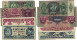 Banknoten, Ungarn / Hungary, Lots und Sammlungen. MAGYAR NEMZETI BANK. 10 Pengö 1936, P.100. II, 100 Pengö 1930, P.98. II, 20 Forint 1975, P.169f. III...