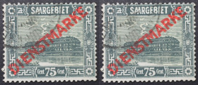 Briefmarken / Postmarken, Deutschland / Germany. Saar / Sarre / Saargebiet. Dienst. 75 Cent 1922. Mi.Nr.: 93 ⊛
