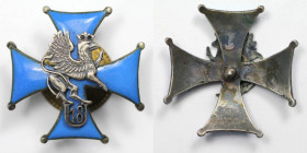 Orden und Medaillen, Europa / Europe, Polen / Poland. Brustplatte Regimentsabzeichen offizieren 18. Pomorski Ulanen Regiments. 45 x 45 mm., an Schraub...