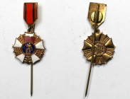 Orden und Medaillen, Europa / Europe, Polen / Poland. Miniatur Orden des Arbeitsbanners, Verliehen nach 1944, 17.5 x 32.5 mm., an Nadel. I-II
