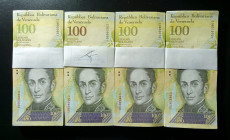 Venezuela 400 Pieces. 100.000 Bolivares BsF 2017 4 Packs AU/UNC