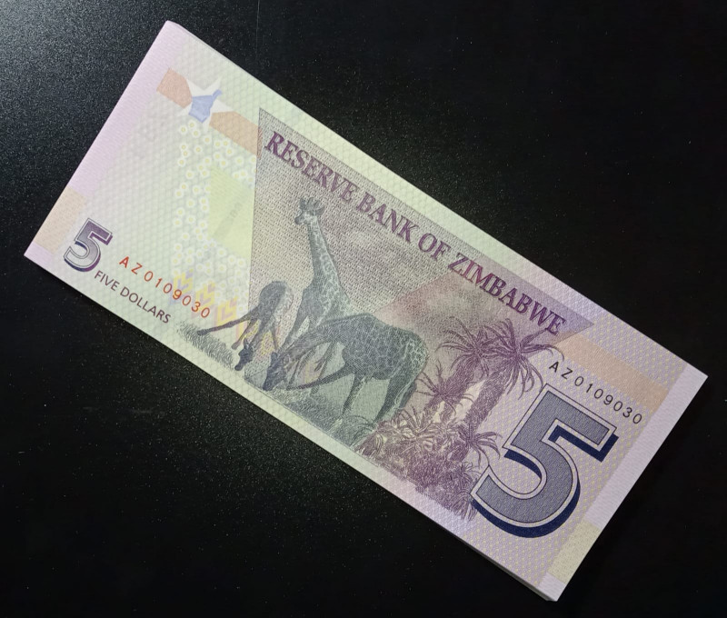 Zimbabwe 30 Pieces. $5 Dollars 2020 ZA Replacement Star Notes, 30 Consecutive Pi...