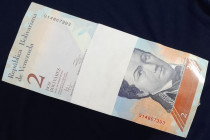 Venezuela 1 BRICK (1000 Notes) 2007-2015 2 Bolivares BsF UNC (Recounted)