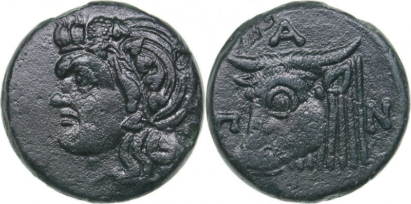 Bosporus Kingdom, Pantikapaion Æ obol (Circa 303-283 BC)
13.46 g. 26mm. F/F Head...
