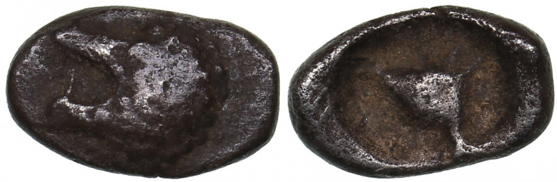 Caria - Mylasa AR Tetartemorion - (circa 420-390 BC)
0.18 g. 7mm. VF/VF Head of ...