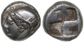 Ionia - Phokaia AR Diobol (circa 510-494 BC)
1.20 g 9mm. VF/VF Head of a nymph to left, wearing sakkos adorned with a central band and circular earrin...