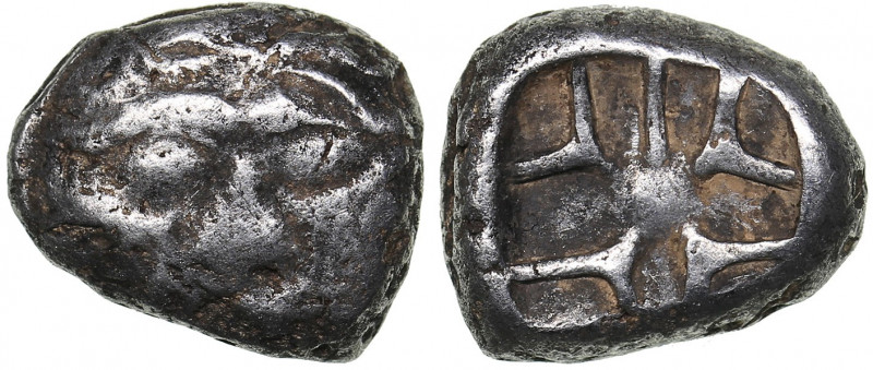 Mysia - Parion AR Drachm (circa 550-520 BC)
2.88 g. 13mm. F/VF Facing head of go...