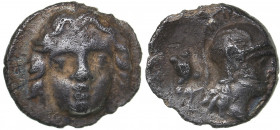 Pisidia - Selge AR Obol - (circa 350-300 BC)
0.92 g. 10mm. XF/XF Facing Gorgoneion / Helmeted head of Athena to right.